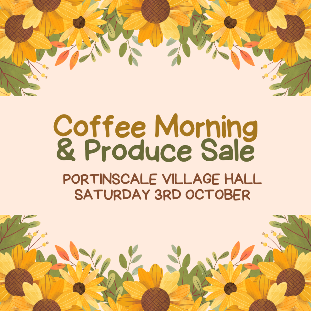 Coffee Morning and Produce Sale poster for 3 October 2026
